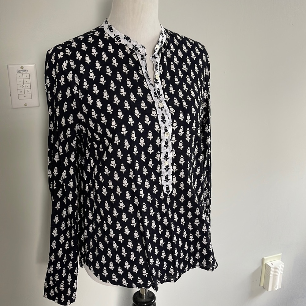 J crew black and white tunic size 8